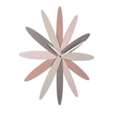 Pink Bloom petal wall clock shown from an angle