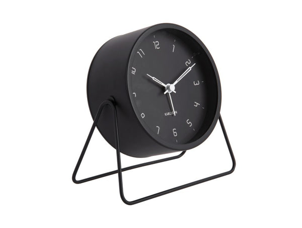 Karlsson Stark Alarm Clock in black on a white background
