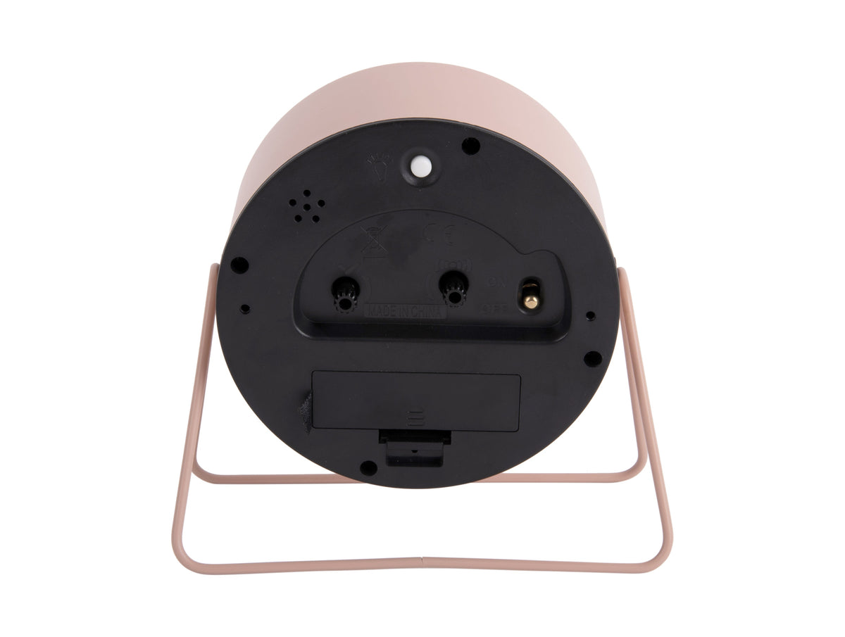 Karlsson Stark Alarm Clock in faded pink, side profile