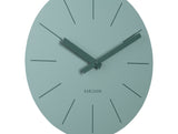 Close up of the jungle green Arlo clock dial and markers