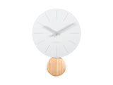 Karlsson Arlo pendulum wall clock in white with wooden pendulum, 41cm