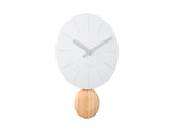 White Arlo pendulum clock shown from an angle