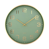 Karlsson Elegance Glow Wall Clock in Jungle Green, 40cm brushed gold frame