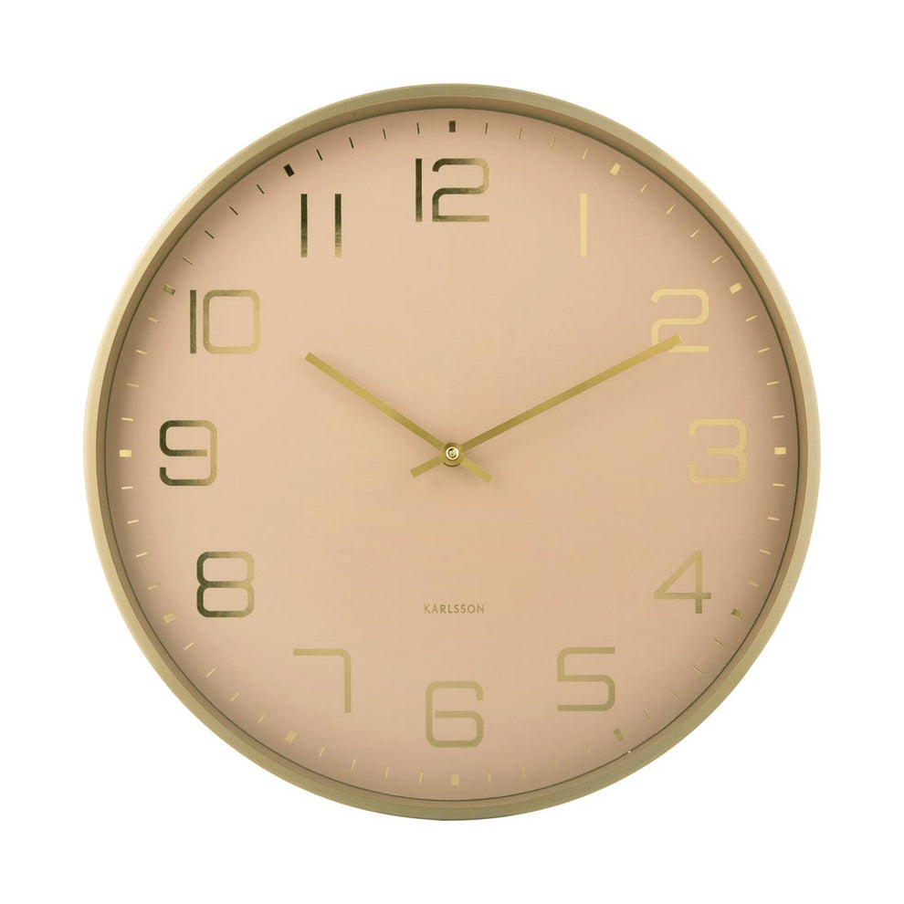 Karlsson Elegance Glow in soft brown with gold numerals, front view