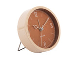 Karlsson Monocle alarm clock in caramel brown aluminium, 9.2cm