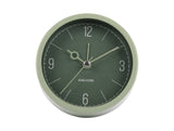 Jungle green Monocle alarm clock shown from an angle