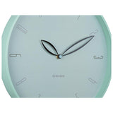 Detail of the petal shaped hands on the misty blue Petals clock
