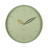 Grayed jade Petals wall clock shown front on
