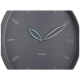 Detail of the petal shaped hands on the dark grey Petals clock