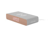 Mouse grey Retro Flat LED alarm clock viewed from above