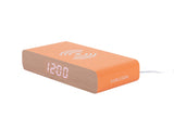 Bright orange Retro Flat LED alarm clock viewed from above