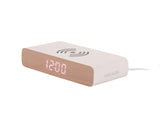 White Retro Flat LED alarm clock showing its slim 3cm profile