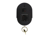 Black Tweet pendulum wall clock shown from the front