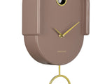 Mocha brown Tweet clock with the cuckoo bird window open