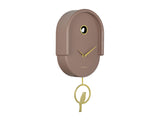 Karlsson Tweet pendulum cuckoo wall clock in mocha brown with gold bird