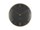 Karlsson Riqueza wall clock in black with gold frame, 35cm