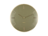 Karlsson Riqueza wall clock in luxury green with gold frame, 35cm