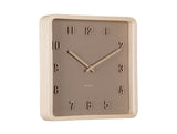 Karlsson Nervadura square wall clock in soft brown bass wood, 26cm