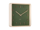 Karlsson Nervadura square wall clock in dark green, 26cm