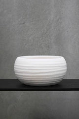 Kianna terracotta bowl and planter in white, second angle