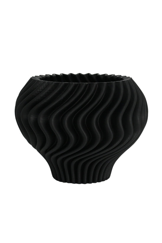 Liam 3D Printed Ceramic Bowl – Sculptural Decorative Vessel in Black or White (29cm)