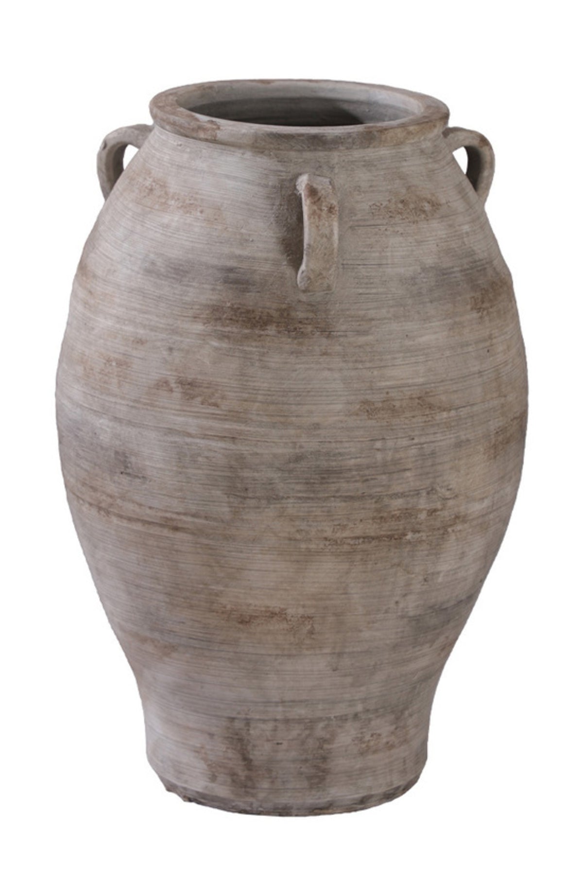 Large Lucca terracotta urn in sandwash finish with handles, 59 x 40cm