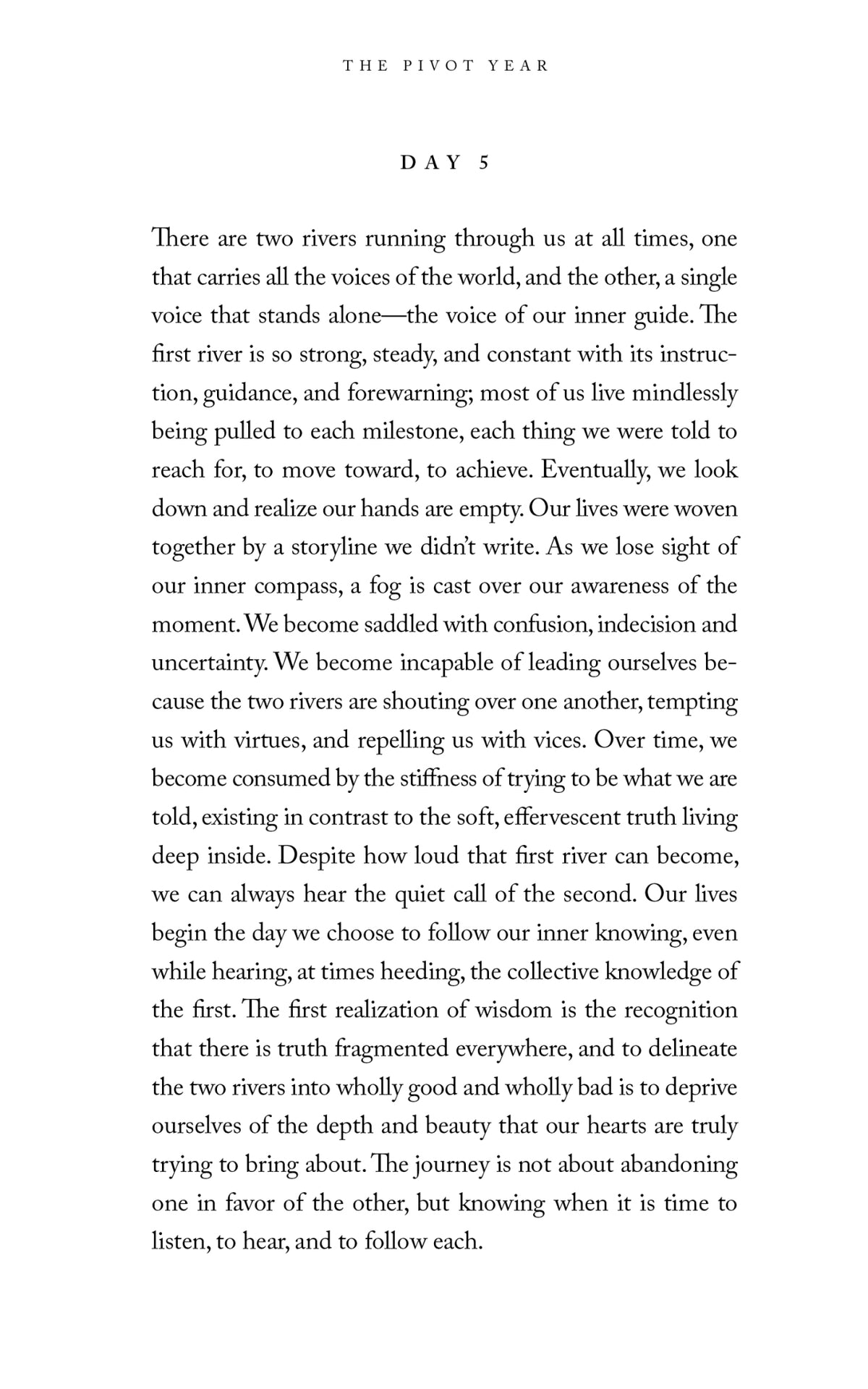 Text page from The Pivot Year by Brianna Wiest