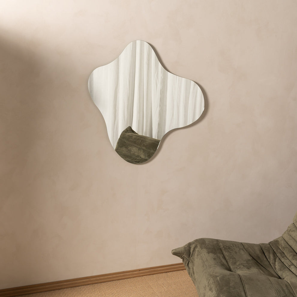 Close-up of the Blob wall mirror sculptural edge