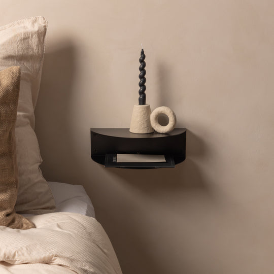 FOLD Bedside Table Mini styled in a small bedroom by Made of Tomorrow