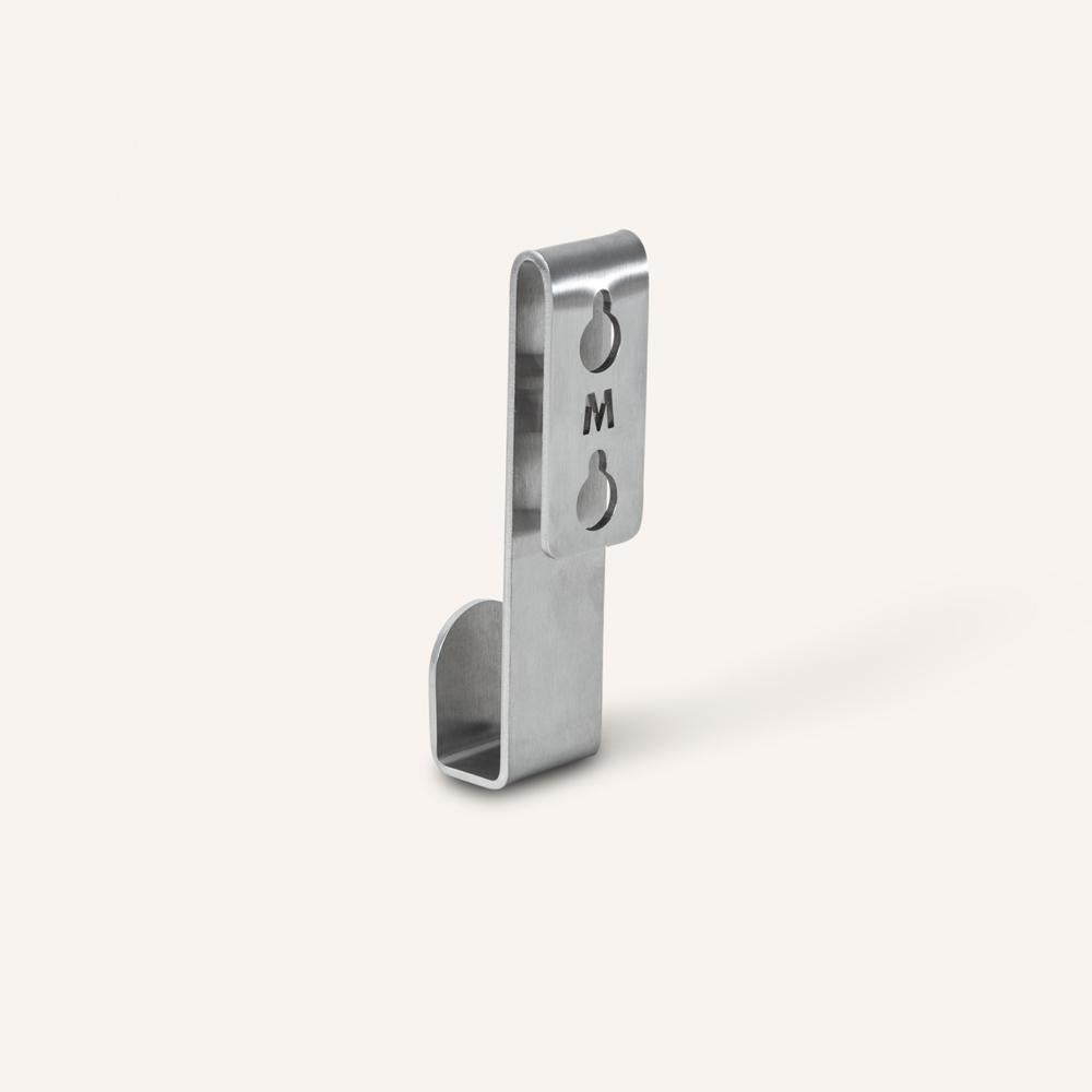 FOLD Loop Hook Aluminium mounted in an entryway by Made of Tomorrow