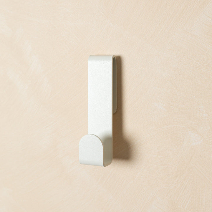 Close up of Fold Loop Hook White finish by Made of Tomorrow