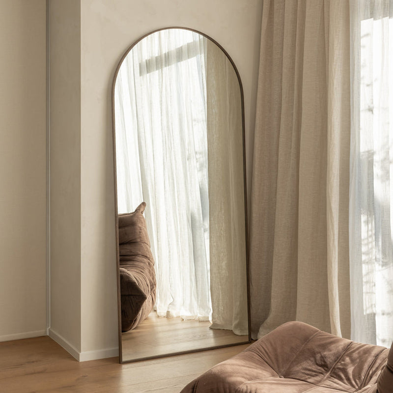 Framed Arch Mirror Oak/Walnut – Full Length by Made of Tomorrow
