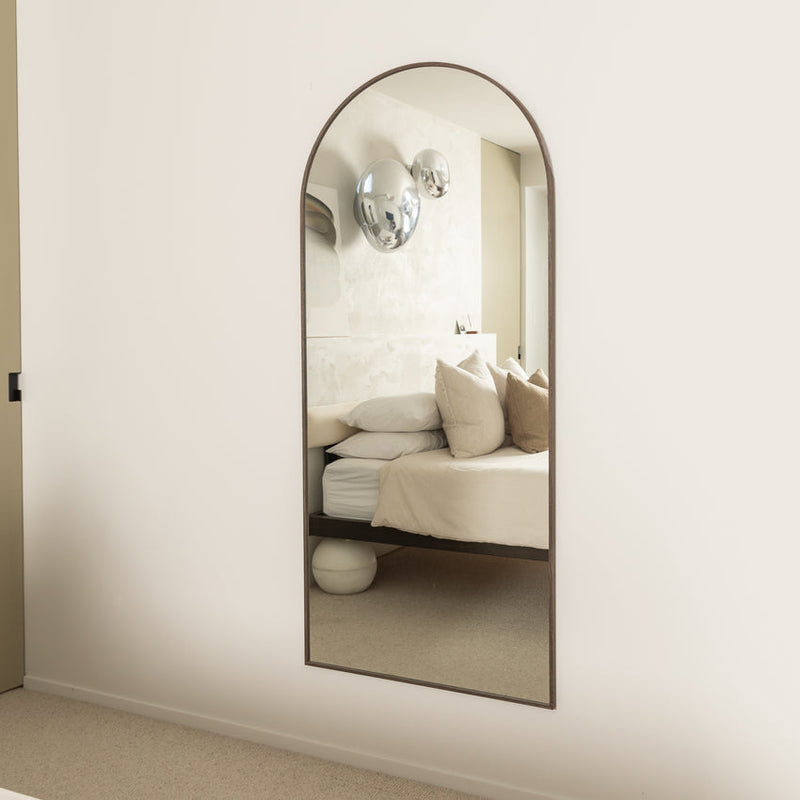 Framed Arch Mirror Oak/Walnut – Full Length by Made of Tomorrow