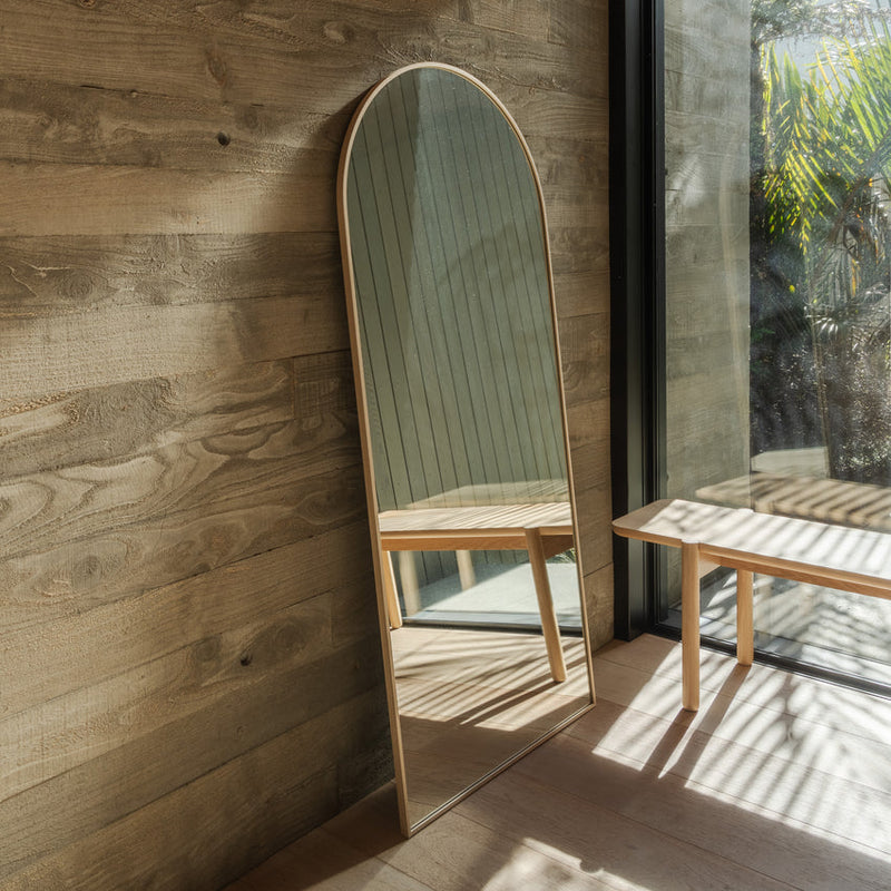 Framed Arch Mirror Oak/Walnut – Full Length by Made of Tomorrow