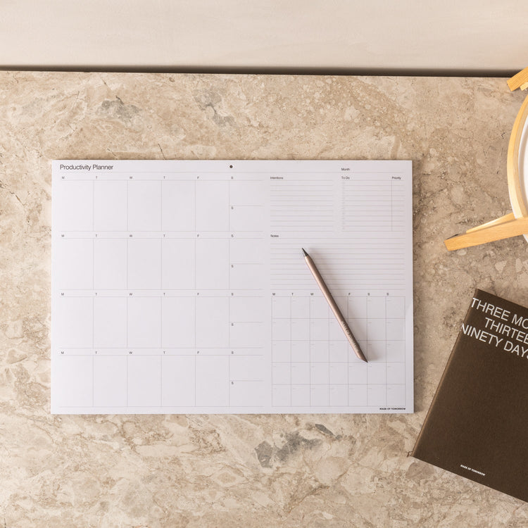 A3 Productivity Planner mounted on a wall by Made of Tomorrow