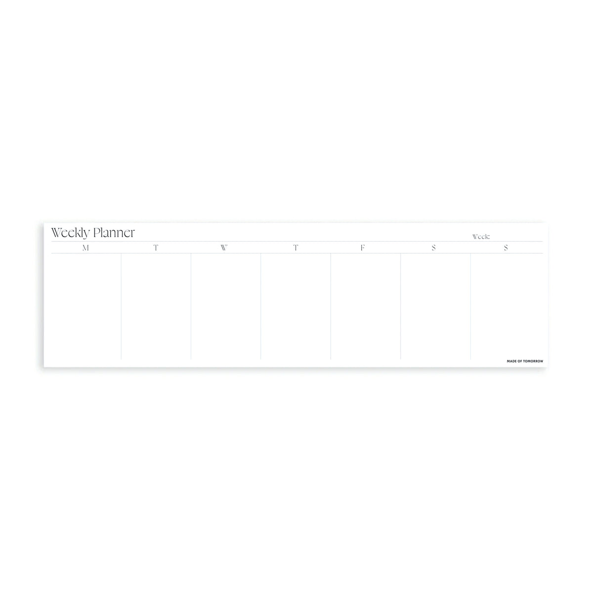 Weekly Desk Strip by Made of Tomorrow, minimalist horizontal planner