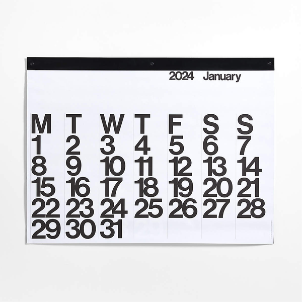 A modern black and white 2024 Stendig Calendar - PREORDER.