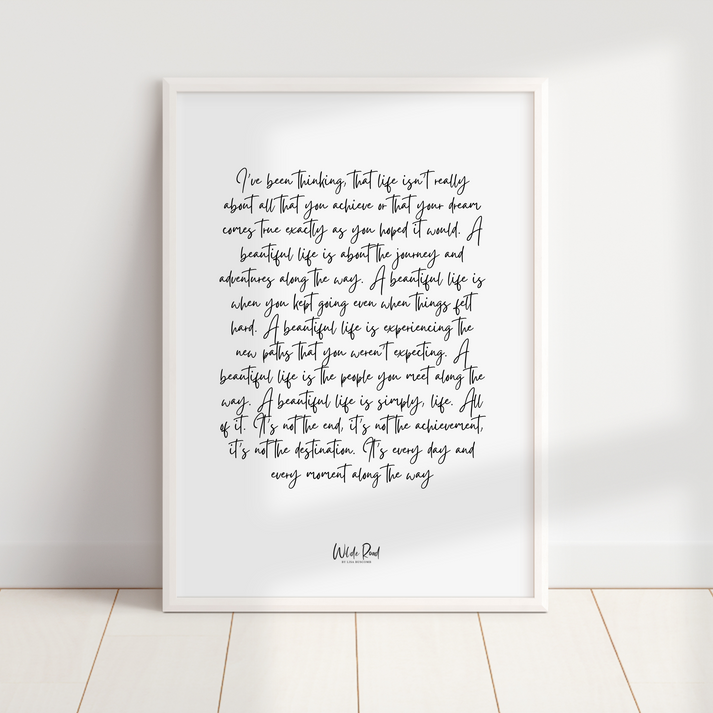 'A Beautiful Life' Typography Print, A4/A5 | Wilde Road