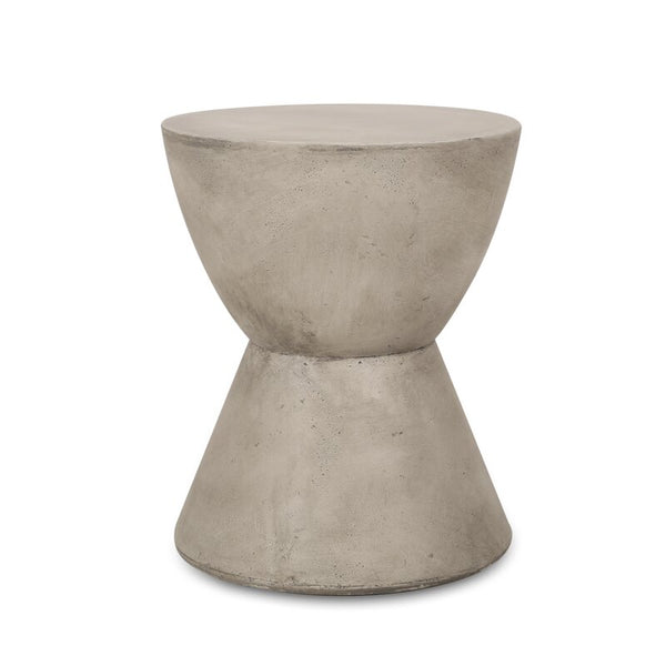 A Flux Home Westside Round Accent Table - Stonewash / Black on a white background.