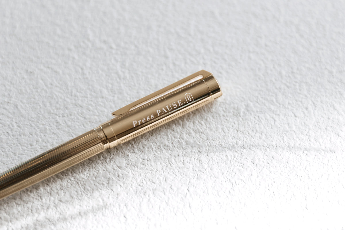 ‘Press Pause’ Gold Luxe Pen from Olive + Page
