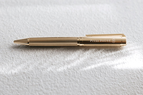 'Press Pause' Gold Luxe Pen