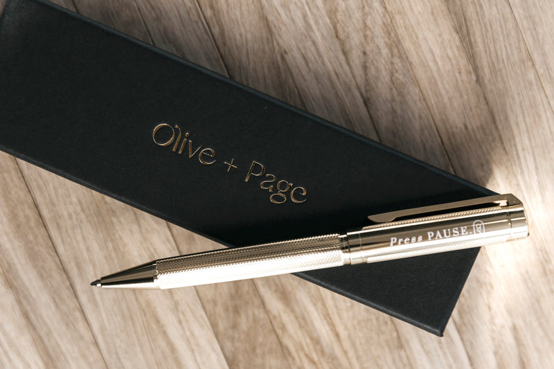 'Press Pause' Gold Luxe Pen