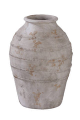 Medium Pienza terracotta jar in weathered greywash finish, 40 x 26.5cm