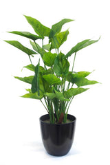 Potted Anthurium Bush – 55cm Faux Plant in Black Pot
