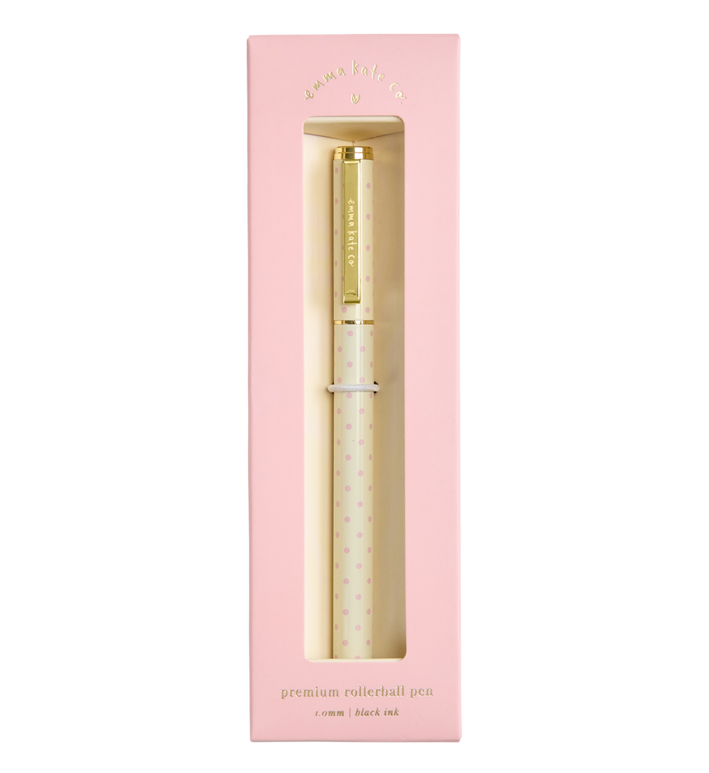 Emma Kate Co Metal Rollerball Pen in Tutu presented in luxe gift box