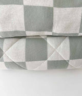 JERSEY COTTON SWADDLE WRAP - SAGE GINGHAM