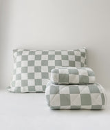 PILLOWCASE - SAGE GINGHAM