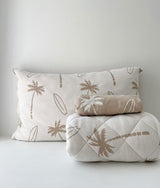 PILLOWCASE - SURFING PALM - Olive/Natural