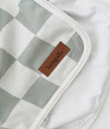 JERSEY COTTON SWADDLE WRAP - SAGE GINGHAM