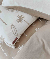 PILLOWCASE - SURFING PALM - Olive/Natural